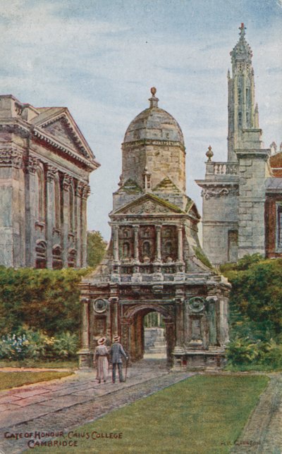 Gate of Honour, Caius College, Cambridge (väri litho) tekijältä Alfred Robert Quinton