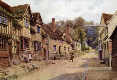 Kutojien aiemmin asuttamat talot, Kersey, Suffolk. tekijältä Alfred Robert Quinton