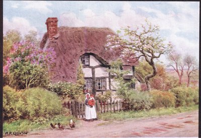 Lilac and Apple Blossoms, Harvington, Worcester, Dent & Sons Limitedin julkaisemasta The Cottages and the Village Life of Rural England, 1912. tekijältä Alfred Robert Quinton