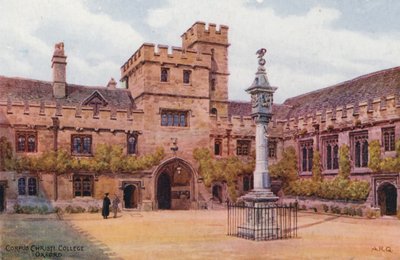 Oxford: Corpus Christi College, Oxford (värilitografia). tekijältä Alfred Robert Quinton