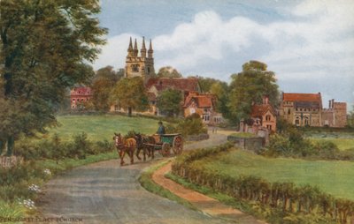 Penhurst Place ja kirkko (väri litho) tekijältä Alfred Robert Quinton