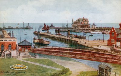 Swing Bridge ja satama, Lowestoft tekijältä Alfred Robert Quinton