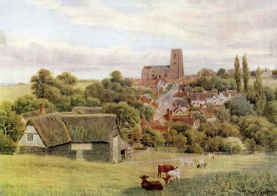 The Church on the Hill, Kersey, Suffolk tekijältä Alfred Robert Quinton