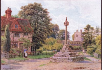 The Cross, East Hagbourne, Berkshire, julkaisusta The Cottages and the Village Life of Rural England, Dent & Sons Limited, 1912. tekijältä Alfred Robert Quinton