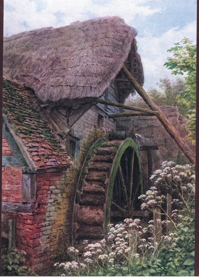 The Mill wheel, Elmley Castle, Worcester, The Cottages and the Village Life of Rural England julkaisija Dent & Sons Limited tekijältä Alfred Robert Quinton