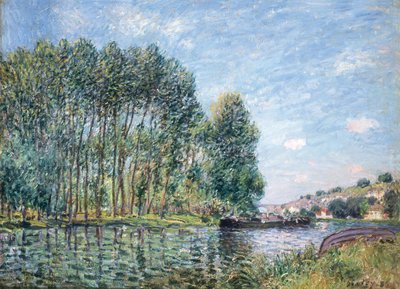 Loing-joen mutka Moretissa. kevät, 1886. tekijältä Alfred Sisley