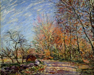 Metsän reunalla Fontainebleaussa, 1885. tekijältä Alfred Sisley
