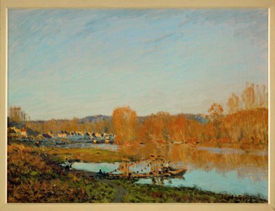 Syksy: Seinen rannat Bougivalin lähellä (öljy kankaalle) tekijältä Alfred Sisley