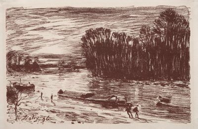 Banks of the Loing, lähellä Saint-Mammèsia, 1896. tekijältä Alfred Sisley