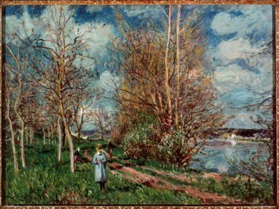 Pienet niityt keväällä tekijältä Alfred Sisley