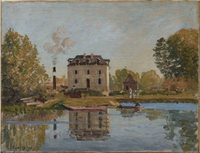 Tehdas Seinen rannalla, Bougivalissa tekijältä Alfred Sisley
