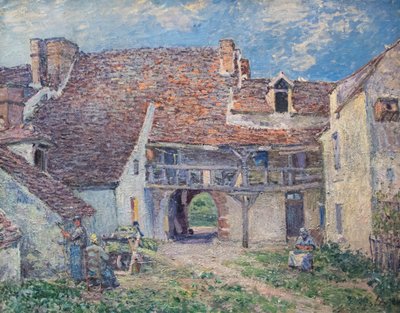 Ranska: Cour de ferme à Saint-Mammès tekijältä Alfred Sisley