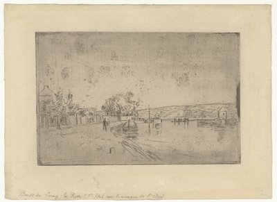 Näkymä Loing-joelle veneillä pankista Bords du Loing: La Rive tekijältä Alfred Sisley