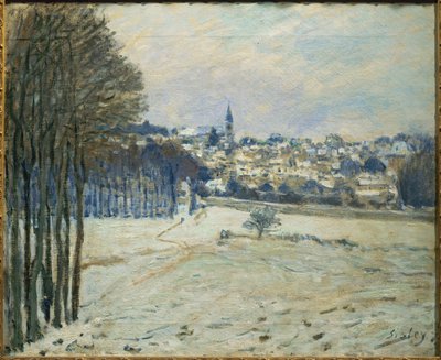 La neige a Marly-le-Roi ... (maalaus kankaalle) tekijältä Alfred Sisley