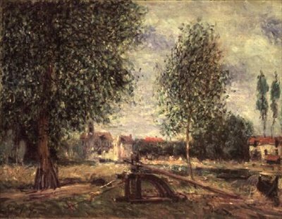 Maisema Moret-sur-Loingissa tekijältä Alfred Sisley