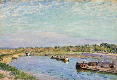 Saint Mammesin satama, aamu, 1885 tekijältä Alfred Sisley
