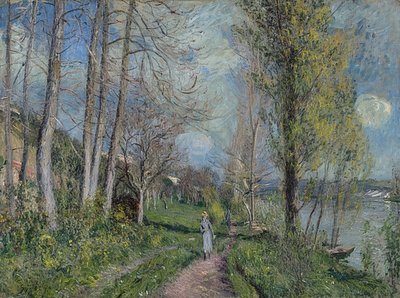 Seinen rannat osoitteessa By. Noin 1880-81 tekijältä Alfred Sisley