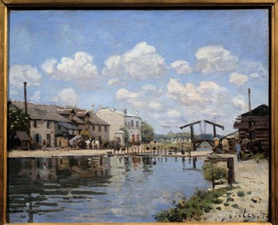 Canal Saint Martin Pariisissa vuonna 1872 Näkymä lukosta. Alfred Sisleyn (1839-1899) maalaus 1872 Dim. 0,38 x 0,46 m Pariisi, musee d