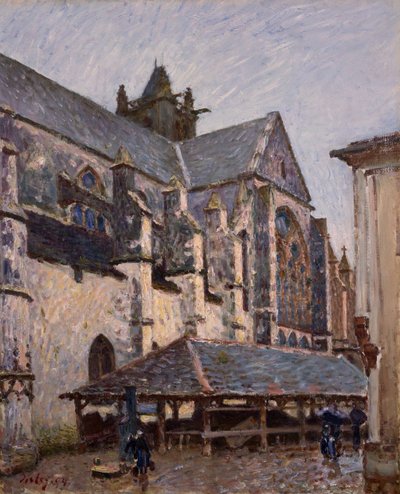 Moret in the Rain -kirkko, 1894. tekijältä Alfred Sisley