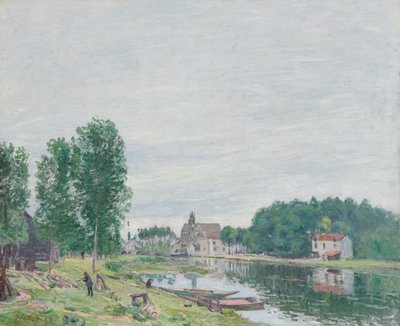 Matratin venetelakka, Moret-Sur-Loing, sateinen sää tekijältä Alfred Sisley