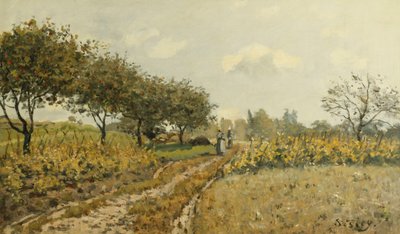 Polku maaseudulla; Tie maaseudulla, 1876 tekijältä Alfred Sisley
