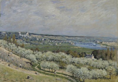 Terassi Saint-Germainissa, kevät tekijältä Alfred Sisley