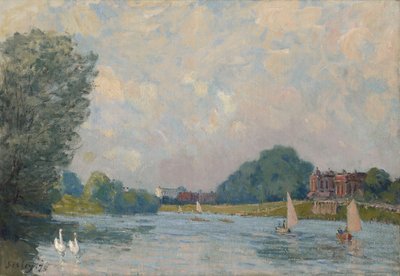 Thames Hampton Courtissa, 1874 tekijältä Alfred Sisley