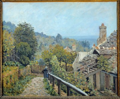 Näkymä Louveciennesiin, keskirannikon polku, jota Alfred Sisleyn (1839-1899) Marly Painting kutsuu korkeuksiksi 1873 su. 0,38x0,46 m Pariisi, musee d