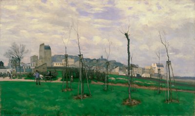 Näkymä Montmartrelle kukkien kaupungista, 1869 tekijältä Alfred Sisley