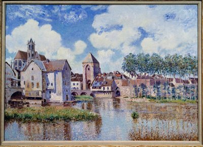 Näkymä Moretista Loingissa. Alfred Sisleyn (1839-1899) maalaus tekijältä Alfred Sisley