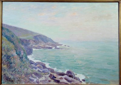 Näkymä Walesin rannikoista sumussa Alfred Sisleyn (1839-1899) maalauksessa 1897 su. 0,65x0,92 m Rouen, Kuvataidemuseo tekijältä Alfred Sisley