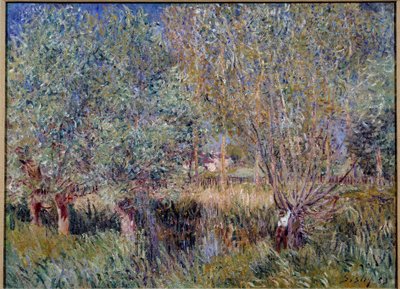 Pajuja Orvanne-joen rannalla. Alfred Sisleyn (1839 - 1899) maalaus tekijältä Alfred Sisley