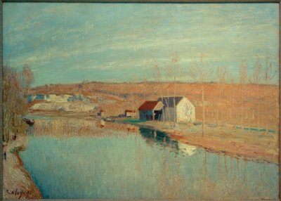 le Loing et les Coteaux de St. Nicaise - Soleil de Mars - Soleil de Mars tekijältä Alfred Sisley