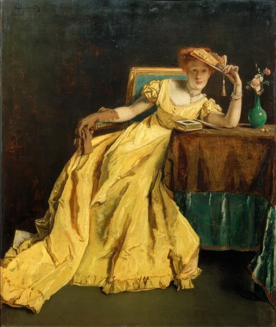 A.Stevens, Die Dame Gelbissä tekijältä Alfred Emile Stevens