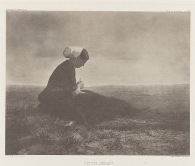 Netzflickerin (Mending Nets), Katwijk 1894 tekijältä Alfred Stieglitz