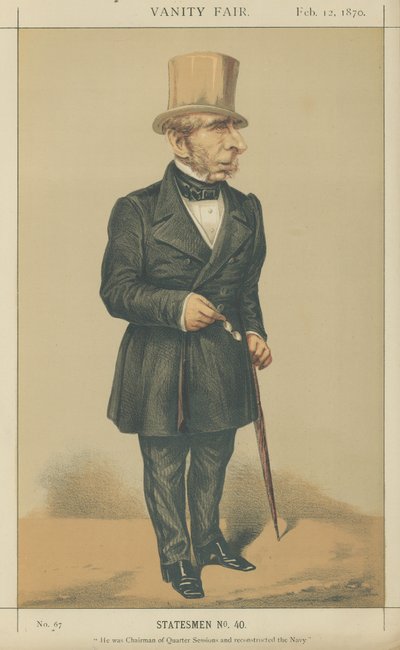 herra John Somerset Pakington (väri litho) tekijältä Alfred Thompson