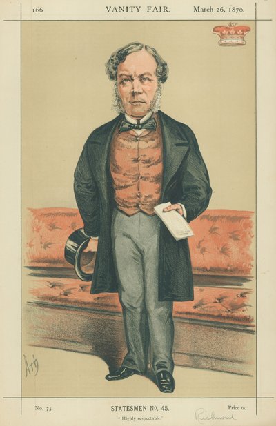 Varakreivi Ranelagh, erittäin kunnioitettava, 26. maaliskuuta 1870, Vanity Fair -sarjakuva tekijältä Alfred Thompson