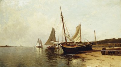 Rauhallinen aamu, Portlandin satama, tekijältä Alfred Thompson Bricher