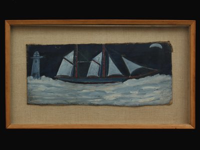 Troolari Cornishin rannikolla, noin 1930 tekijältä Alfred Wallis