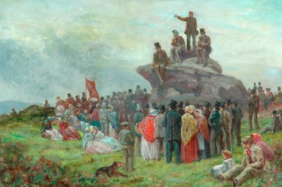 Chartistien kokous Basin Stonesissa, Todmordenissa, 1842 tekijältä Alfred Walter Bayes
