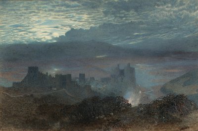 Linna ja suisto takana, 1856 tekijältä Alfred William Hunt