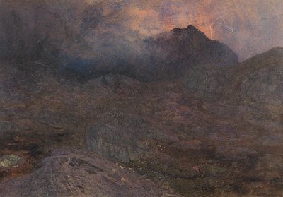Can Torfaen, n.1857 (wc rungon värillä ja raapimalla) tekijältä Alfred William Hunt