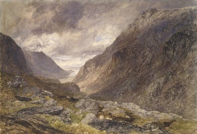 Llanberisin sola, n. 1853 (akvarelli paperille) tekijältä Alfred William Hunt
