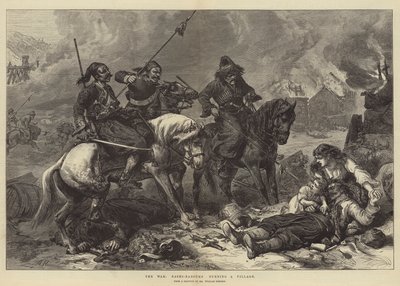 Sota, Bashi-Bazouks polttamassa kylää tekijältä Alfred William Hunt