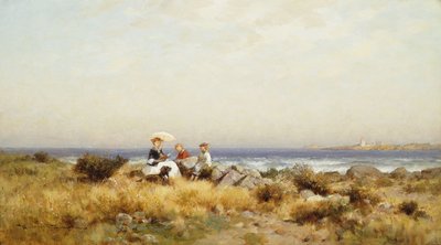 Lukeminen meren rannalla tekijältä Alfred Wordsworth Thompson