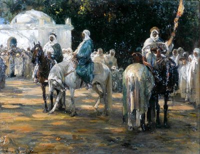 In Front of Meshhed, n. 1903 (öljy kankaalle) tekijältä Alfred von Wierusz Kowalski