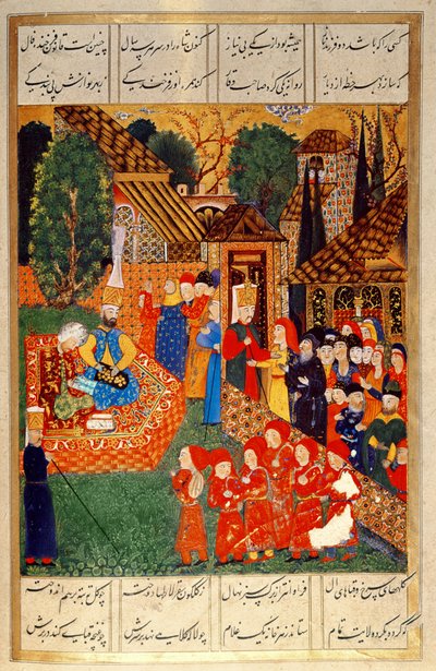 Janissaarin upseeri, joka värvää devsirmeä sulttaani Suleyman I:lle (1495-1566), "Suleymannamesta" (Mss Hazine. 1517 f.31v) tekijältä Ali Amir Beg