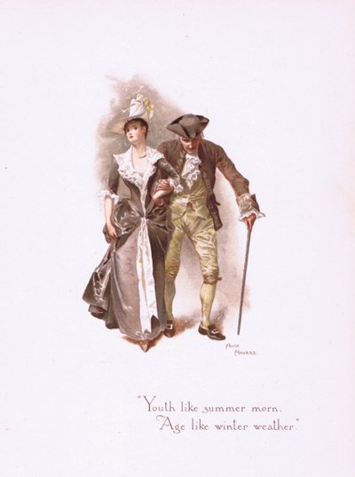 Nuoruus kuin kesäaamu, kappaleesta Joitakin vanhoja rakkauslauluja, julkaissut Hildesheimer & Faulkner, 1892. tekijältä Alice Havers