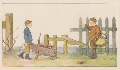 Omasta lukuunsa (värilitografia) tekijältä Alice Maud Beddington