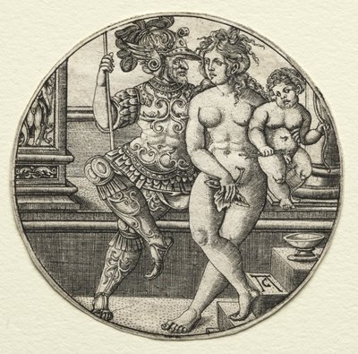 Mars, Venus ja Cupid, 1520-luku. tekijältä Allaert Claesz